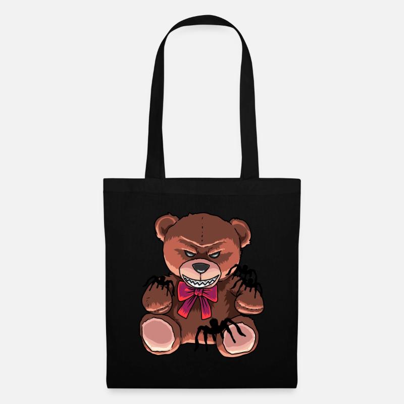 Horror Teddy Spinnen böse Bär satanisch - Stoffbeutel - Schwarz