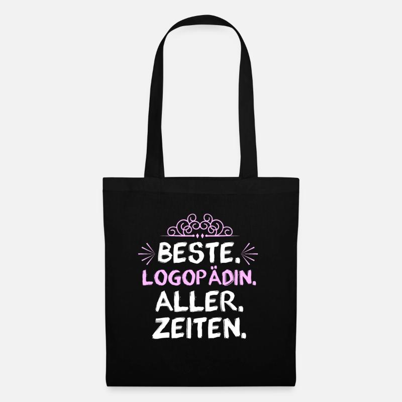 Beste Logopädin aller Zeiten - Stoffbeutel - Schwarz