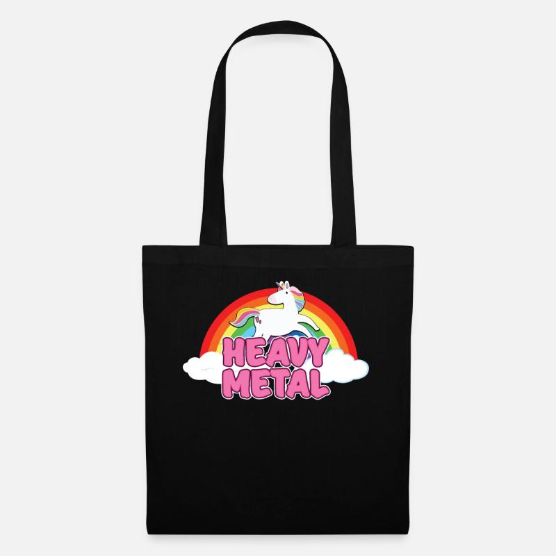 Heavy Metal Einhorn - Stoffbeutel - Schwarz