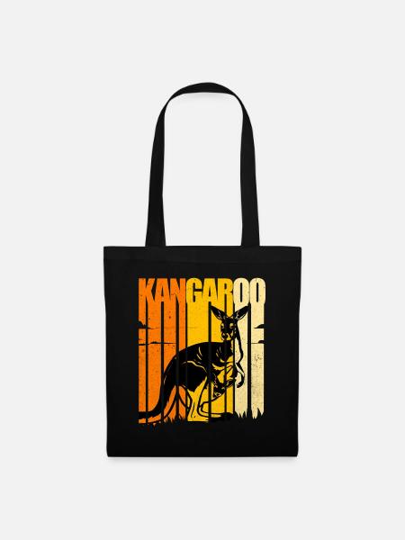 Känguru - Stoffbeutel - Schwarz