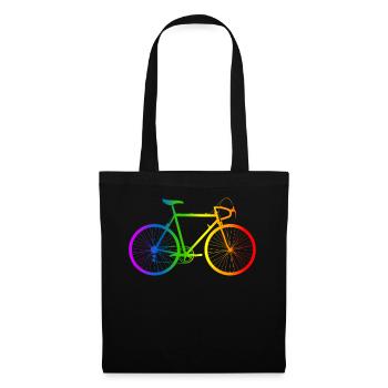 Vélo de route sport vélo arc en ciel couleurs arc en ciel - Sac en tissu - noir - Devant