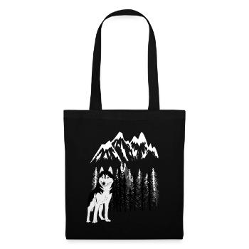Mountains Husky Wilderness Wild Xmas Dog - Tote Bag - black - Front