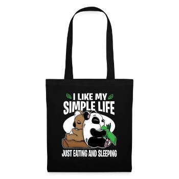 Panda Koala Bear Lazy Sleeping Eating Couch Gift - Tote Bag - black - Front