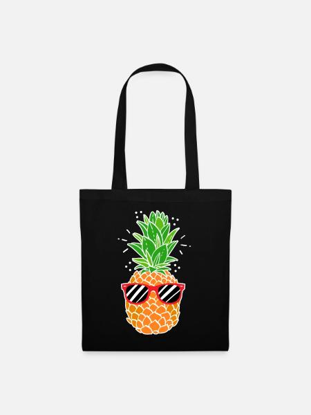 Ananas - Stoffbeutel - Schwarz