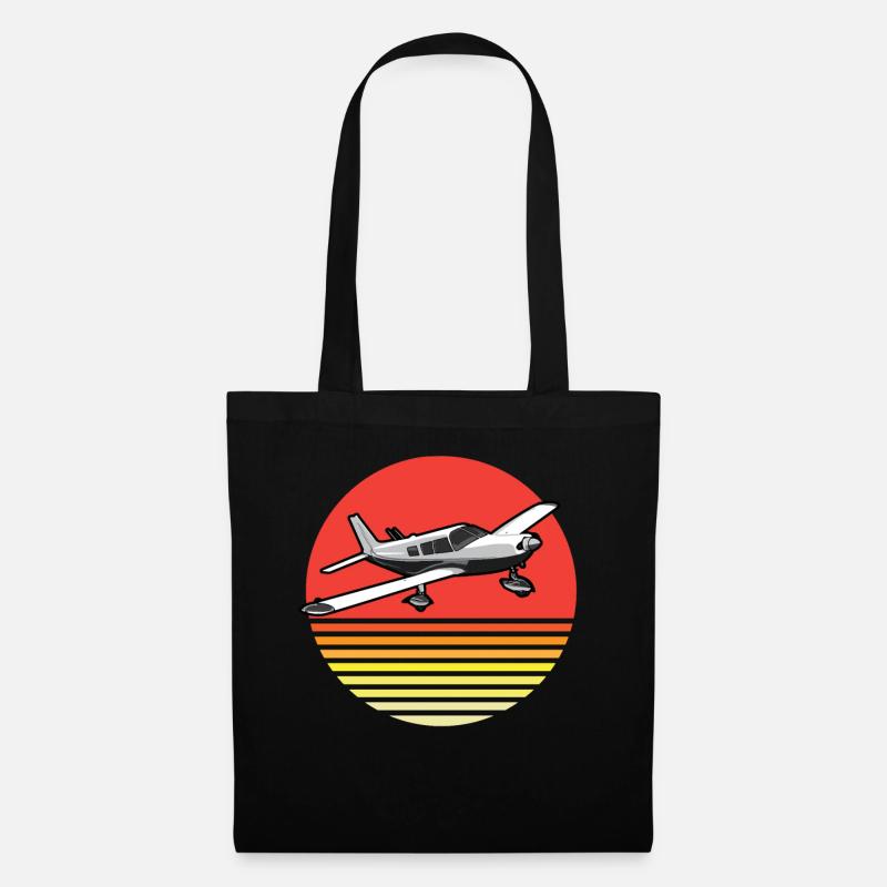 Luftfahrt Piper Retro - Stoffbeutel - Schwarz