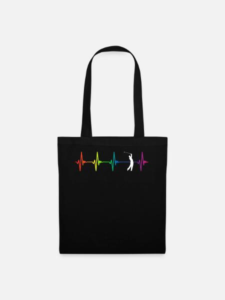 Golf Rainbow Heartbeat - Stoffbeutel - Schwarz