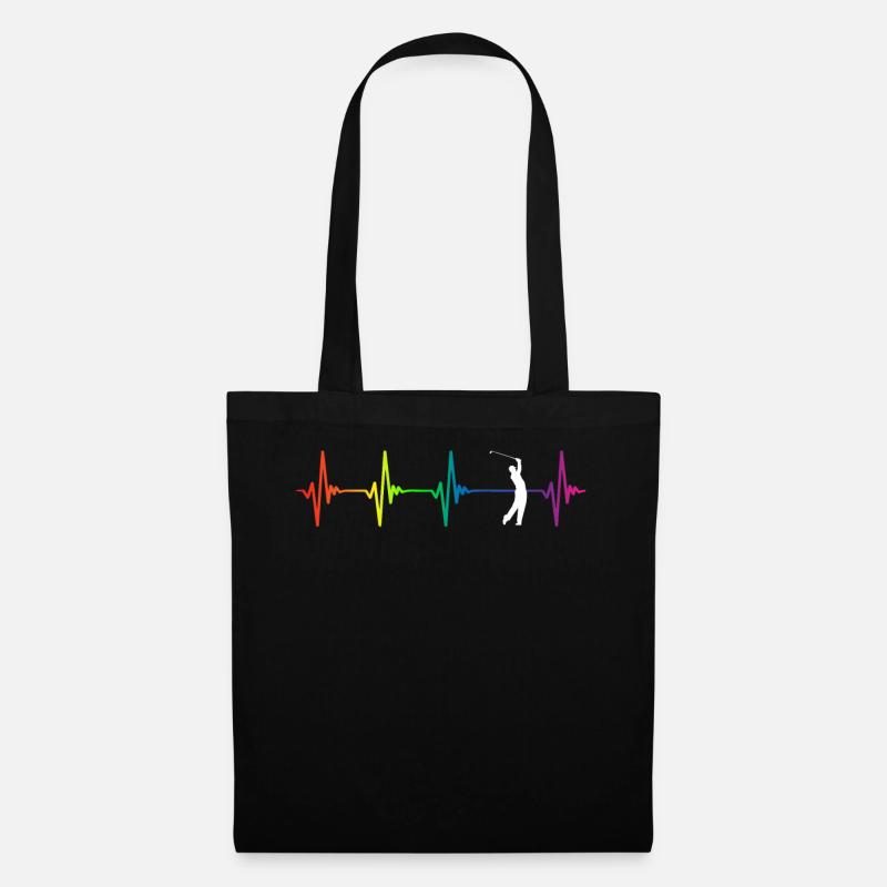 Golf Rainbow Heartbeat - Stoffbeutel - Schwarz