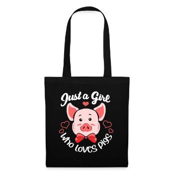 Porc sau cochon porcelet porcelet porcelet Ebene - Sac en tissu - noir - Devant