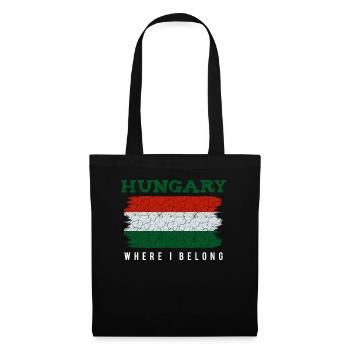 Hongrie - Sac en tissu - noir - Devant