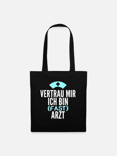Fast Arzt Lustig Geschenk - Stoffbeutel - Schwarz