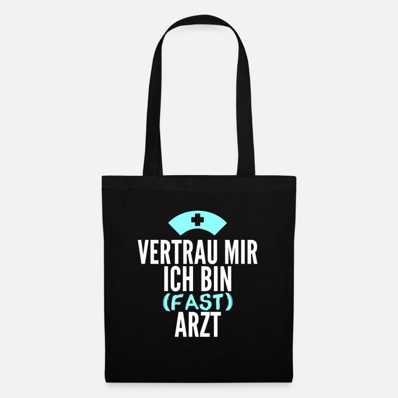 Fast Arzt Lustig Geschenk - Stoffbeutel - Schwarz