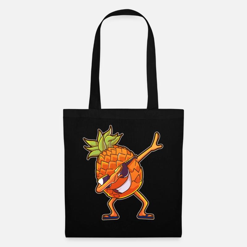 Ananas - Stoffbeutel - Schwarz