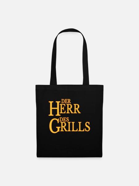Der Herr des Grills lustiger Spruch grillen - Stoffbeutel - Schwarz