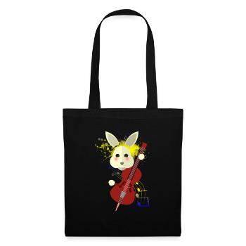 Cello Rabbit - Tote Bag - black - Front