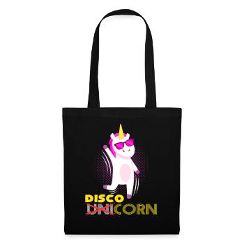 Disco Einhorn - Stoffbeutel - Schwarz - Vorne