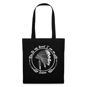 Indian headdress arrow native american gift heart - Tote Bag - black - Front