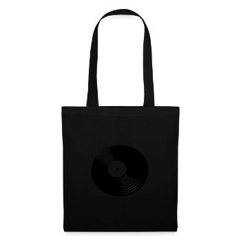 Disque vinyle avec ombre - Sac en tissu - noir - Devant