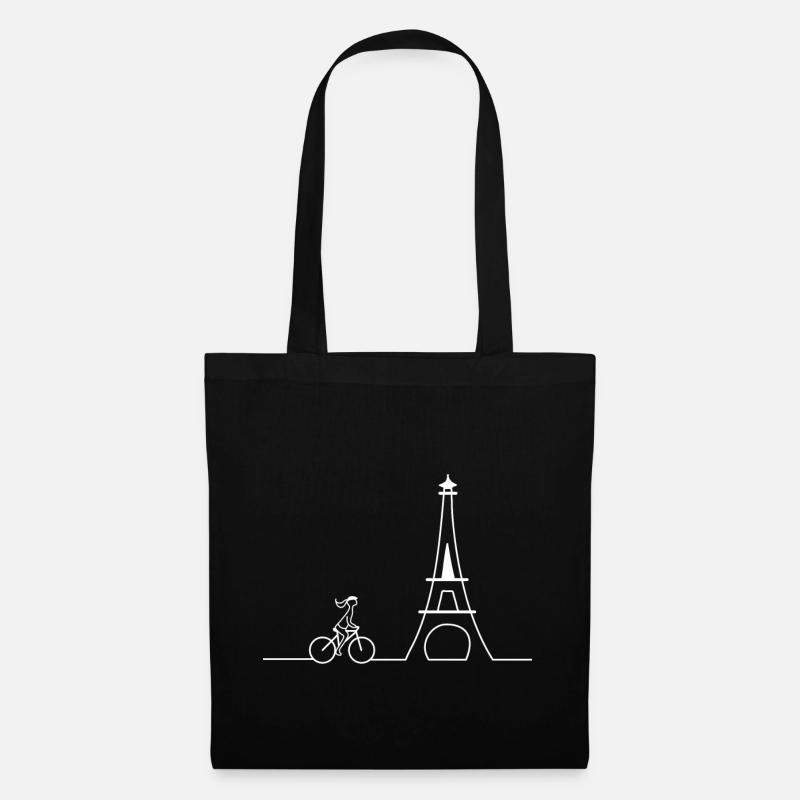 Silhouette Eiffelturm - Stoffbeutel - Schwarz