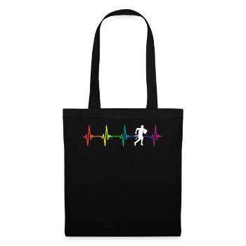 Flag Football Rainbow Heartbeat - Stoffbeutel - Schwarz - Vorne