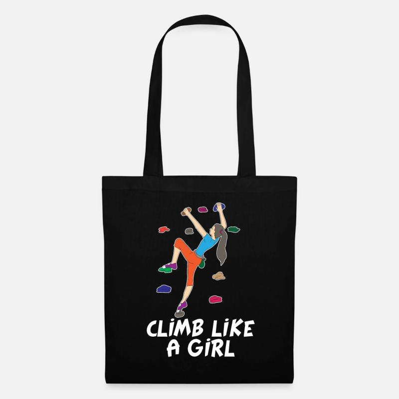Klettern Kletterhalle Kletterer Bouldern Geschenk - Stoffbeutel - Schwarz