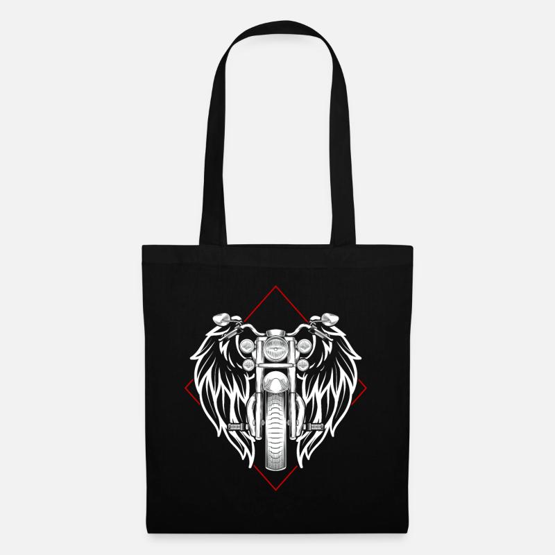 Wings vintage cool biker gift - Tote Bag - black