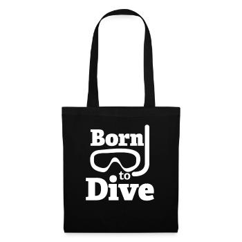 Né pour plonger - plonger, plonger, pêcher - Sac en tissu - noir - Devant