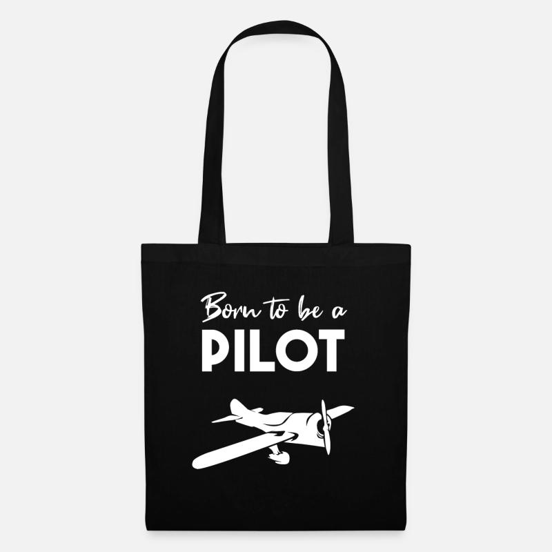 Pilot Flugzeug Reisen - Stoffbeutel - Schwarz