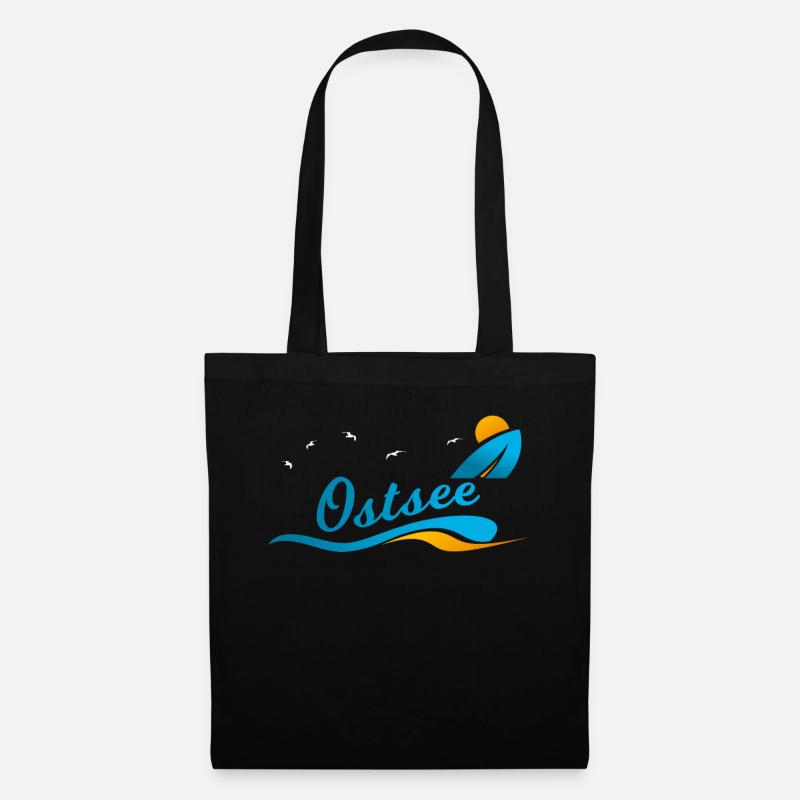 Ostsee Meer Urlaub Reise Geschenk Shirt - Stoffbeutel - Schwarz