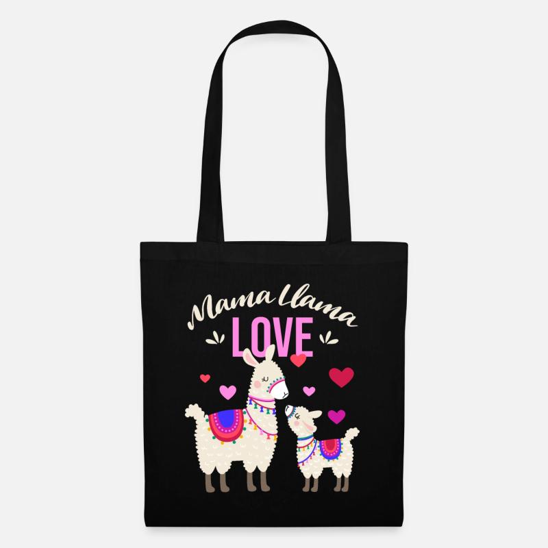 Mama Llama - Muttertag & Schwangerschaft Geschenk - Stoffbeutel - Schwarz