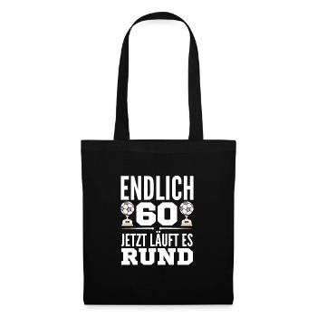 Opa 60. Geburtstag Fussball - Stoffbeutel - Schwarz - Vorne