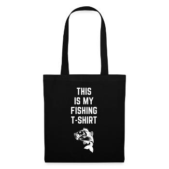 Fischen Fischer Angler - Stoffbeutel - Schwarz - Vorne