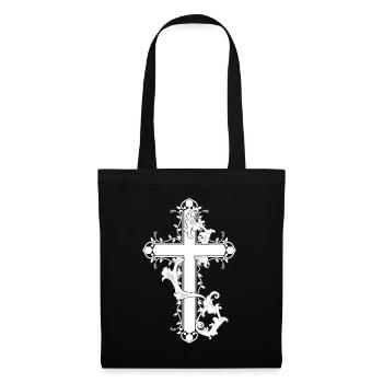 Lys Croix Croix religion Dieu Jésus église - Sac en tissu - noir - Devant
