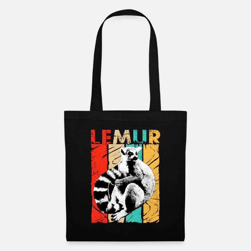 Lemur - Stoffbeutel - Schwarz