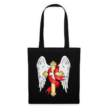 Croix Chrétiens Jésus Don Religion Pape - Sac en tissu - noir - Devant