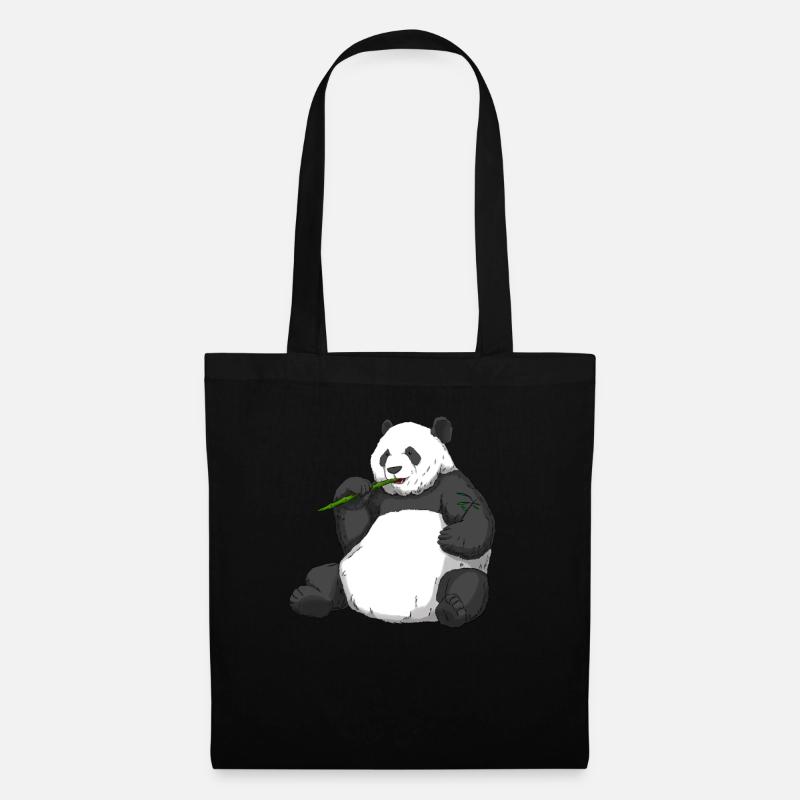 Thick Panda Gift Panda Bear Bear Bamboo Environment - Tote Bag - black
