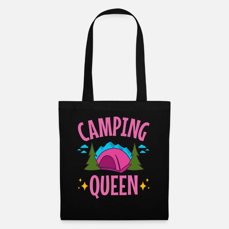 Camping Queen - Camping Grafik - Stoffbeutel - Schwarz