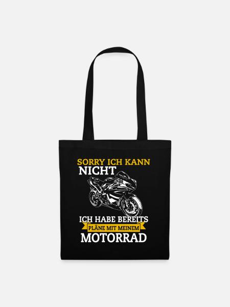 Sorry ich kann nicht Motorrad Biker - Stoffbeutel - Schwarz