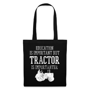 tracteur - Sac en tissu - noir - Devant