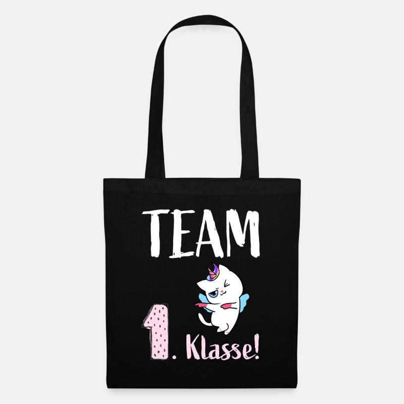 Einhorn Katze. Team 1. Klasse. - Stoffbeutel - Schwarz