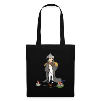 Lustige Napoleon Bonaparte Karikatur Cartoon - Stoffbeutel - Schwarz - Vorne