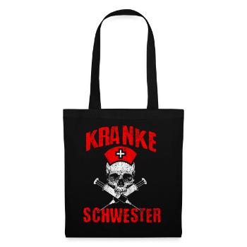 Krankenschwester Kranke Schwester Spritze Geschenk - Stoffbeutel - Schwarz - Vorne