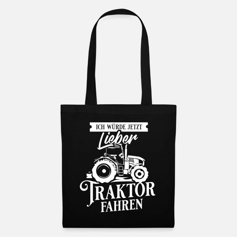 Traktor Bauer Landwirt Bauernhof - Stoffbeutel - Schwarz