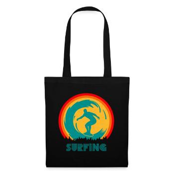 Surf surf sur surf retro 60 - Sac en tissu - noir - Devant