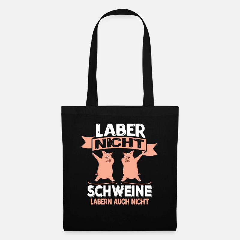 Laber nicht Geschenk Schwein Humor dabbing - Stoffbeutel - Schwarz