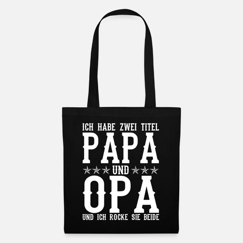 Papa und Opa Vatertagsgeschenk Spruch - Stoffbeutel - Schwarz
