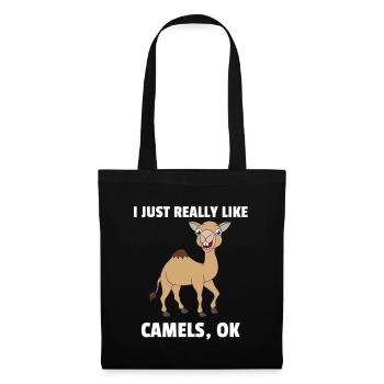 Chameau chameaux amour cadeau amoureux des animaux - Sac en tissu - noir - Devant