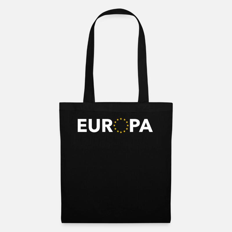 Europa mit Sternen - Stoffbeutel - Schwarz