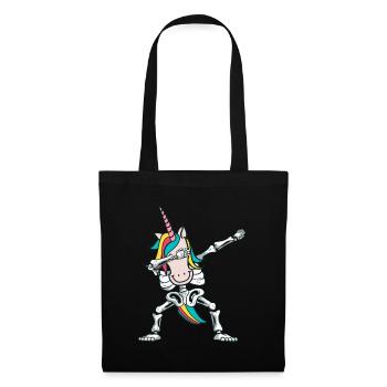 unicorn dabbing skelett - Stoffbeutel - Schwarz - Vorne