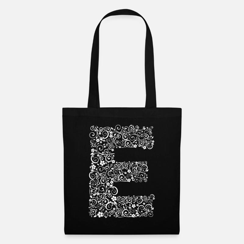 Buchstabe E - Stoffbeutel - Schwarz