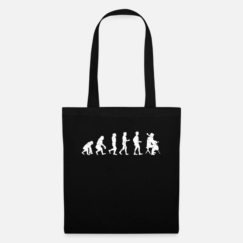 Cellist Evolution Geschenkidee Cellist - Stoffbeutel - Schwarz